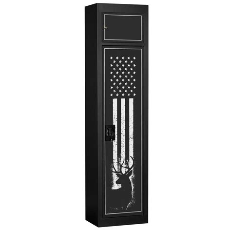 5-gun steel cabinet with separate storage|American Furniture Classics 5 Gun Metal Security .